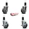 Service Caster 4'' Thermoplastic Rubber Wheel Swivel 1-5/8'' Expanding Stem Caster Set 2 Brakes, 4PK SCC-EX20S414-TPRB-2-TLB-2-158 - alternate 3
